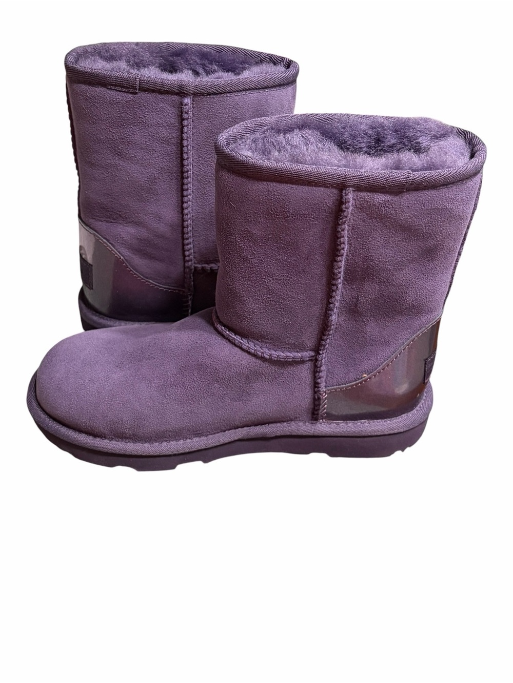 UGG Kids Purple Suede Shearling Boots - Picture 5 of 11